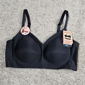 NWT Shapermint Essentials Smoothing Comfort Wireless Bra Womens XL Black Stretch
